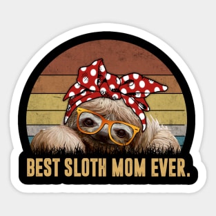 Best Sloth Mom Ever With Dot Turban Sticker